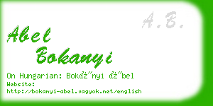 abel bokanyi business card